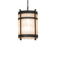 Meyda Lighting Beartooth 19" 6-Light Old Wrought Iron Pendant Light With Silver Mica Shade Glass