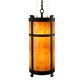 Meyda Lighting Beartooth 19" 6-Light Wrought Iron Pendant Light With Ambra Siena Idalight Shade
