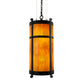 Meyda Lighting Beartooth 19" 6-Light Wrought Iron Pendant Light With Ambra Siena Idalight Shade