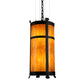 Meyda Lighting Beartooth 19" 6-Light Wrought Iron Pendant Light With Ambra Siena Idalight Shade