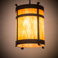 Meyda Lighting Beartooth 19" 6-Light Wrought Iron Pendant Light With Ambra Siena Shade Glass