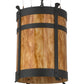 Meyda Lighting Beartooth 19" 6-Light Wrought Iron Pendant Light With Ambra Siena Shade Glass