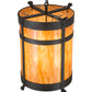 Meyda Lighting Beartooth 19" 6-Light Wrought Iron Pendant Light With Ambra Siena Shade Glass