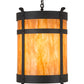 Meyda Lighting Beartooth 19" 6-Light Wrought Iron Pendant Light With Ambra Siena Shade Glass