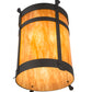 Meyda Lighting Beartooth 19" 6-Light Wrought Iron Pendant Light With Ambra Siena Shade Glass