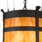 Meyda Lighting Beartooth 19" 6-Light Wrought Iron Pendant Light With Ambra Siena Shade Glass