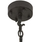 Meyda Lighting Beartooth 19" 6-Light Wrought Iron Pendant Light With Ambra Siena Shade Glass