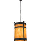 Meyda Lighting Beartooth 19" 6-Light Wrought Iron Pendant Light With Ambra Siena Shade Glass