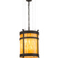 Meyda Lighting Beartooth 20" 6-Light Wrought Iron Pendant Light With Ambra Siena Idalight Shade Glass