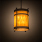Meyda Lighting Beartooth 20" 6-Light Wrought Iron Pendant Light With Ambra Siena Idalight Shade Glass
