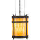 Meyda Lighting Beartooth 20" 6-Light Wrought Iron Pendant Light With Ambra Siena Idalight Shade Glass