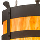 Meyda Lighting Beartooth 20" 6-Light Wrought Iron Pendant Light With Ambra Siena Idalight Shade Glass