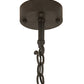 Meyda Lighting Beartooth 20" 6-Light Wrought Iron Pendant Light With Ambra Siena Idalight Shade Glass
