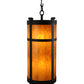 Meyda Lighting Beartooth 233224 19" 6-Light Wrought Iron Pendant Light With Ambra Siena Idalight Shade