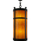 Meyda Lighting Beartooth 233224 19" 6-Light Wrought Iron Pendant Light With Ambra Siena Idalight Shade