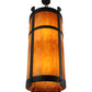 Meyda Lighting Beartooth 233224 19" 6-Light Wrought Iron Pendant Light With Ambra Siena Idalight Shade