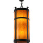 Meyda Lighting Beartooth 233224 19" 6-Light Wrought Iron Pendant Light With Ambra Siena Idalight Shade