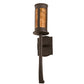 Meyda Lighting Beartooth 5" Oil Rubbed Bronze Wall Sconce With Amber Mica Shade Glass