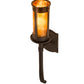 Meyda Lighting Beartooth 5" Oil Rubbed Bronze Wall Sconce With Amber Mica Shade Glass