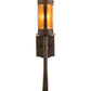 Meyda Lighting Beartooth 5" Oil Rubbed Bronze Wall Sconce With Amber Mica Shade Glass