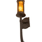 Meyda Lighting Beartooth 5" Oil Rubbed Bronze Wall Sconce With Amber Mica Shade Glass