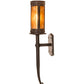 Meyda Lighting Beartooth 5" Oil Rubbed Bronze Wall Sconce With Amber Mica Shade Glass