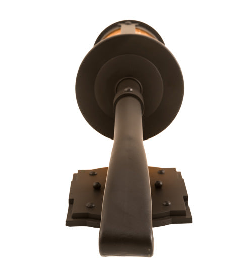 Meyda Lighting Beartooth 5" Oil Rubbed Bronze Wall Sconce With Amber Mica Shade Glass