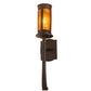 Meyda Lighting Beartooth 5" Oil Rubbed Bronze Wall Sconce With Amber Mica Shade Glass