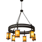 Meyda Lighting Beartooth 54" 6-Light Wrought Iron Chandelier With Ambra Siena Idalight