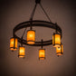 Meyda Lighting Beartooth 54" 6-Light Wrought Iron Chandelier With Ambra Siena Idalight