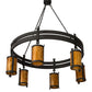 Meyda Lighting Beartooth 54" 6-Light Wrought Iron Chandelier With Ambra Siena Idalight