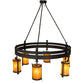 Meyda Lighting Beartooth 54" 6-Light Wrought Iron Chandelier With Ambra Siena Idalight