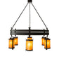 Meyda Lighting Beartooth 54" 6-Light Wrought Iron Chandelier With Ambra Siena Idalight