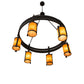 Meyda Lighting Beartooth 54" 6-Light Wrought Iron Chandelier With Ambra Siena Idalight