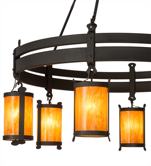 Meyda Lighting Beartooth 54" 6-Light Wrought Iron Chandelier With Ambra Siena Idalight