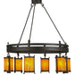 Meyda Lighting Beartooth 54" 6-Light Wrought Iron Chandelier With Ambra Siena Idalight Shade Glass