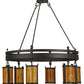 Meyda Lighting Beartooth 54" 6-Light Wrought Iron Chandelier With Ambra Siena Idalight Shade Glass