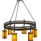 Meyda Lighting Beartooth 54" 6-Light Wrought Iron Chandelier With Ambra Siena Idalight Shade Glass