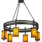 Meyda Lighting Beartooth 54" 6-Light Wrought Iron Chandelier With Ambra Siena Idalight Shade Glass