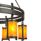 Meyda Lighting Beartooth 54" 6-Light Wrought Iron Chandelier With Ambra Siena Idalight Shade Glass