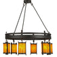 Meyda Lighting Beartooth 54" 6-Light Wrought Iron Chandelier With Ambra Siena Idalight Shade Glass