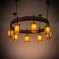 Meyda Lighting Beartooth 67" 8-Light Copper Vein Chandelier With Ambra Siena Idalight Shade Glass