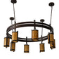 Meyda Lighting Beartooth 67" 8-Light Copper Vein Chandelier With Ambra Siena Idalight Shade Glass