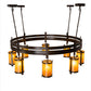 Meyda Lighting Beartooth 67" 8-Light Copper Vein Chandelier With Ambra Siena Idalight Shade Glass