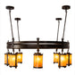 Meyda Lighting Beartooth 67" 8-Light Copper Vein Chandelier With Ambra Siena Idalight Shade Glass