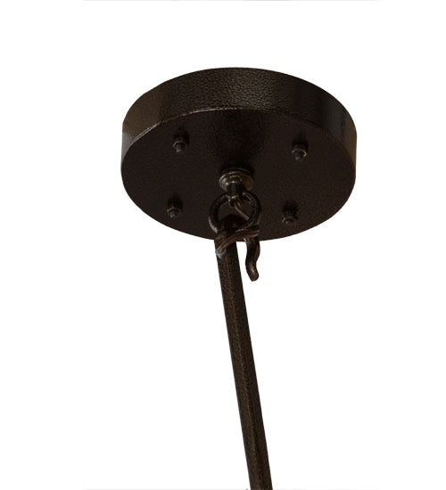 Meyda Lighting Beartooth 67" 8-Light Copper Vein Chandelier With Ambra Siena Idalight Shade Glass