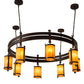 Meyda Lighting Beartooth 67" 8-Light Copper Vein Chandelier With Ambra Siena Idalight Shade Glass