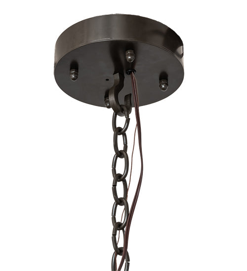 Meyda Lighting Beartooth 82" 8-Light Timeless Bronze Chandelier With Tawnyrock Idalight Shade