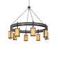 Meyda Lighting Beartooth 82" 8-Light Timeless Bronze Chandelier With Tawnyrock Idalight Shade