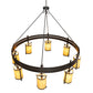 Meyda Lighting Beartooth 82" 8-Light Timeless Bronze Chandelier With Tawnyrock Idalight Shade